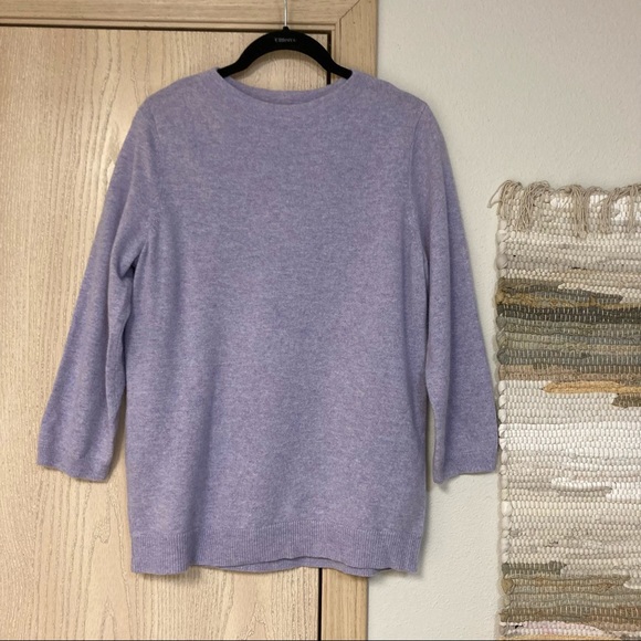 Talbots Sweaters - Talbots 100% cashmere heathered purple 3/4 sleeves sweater size L